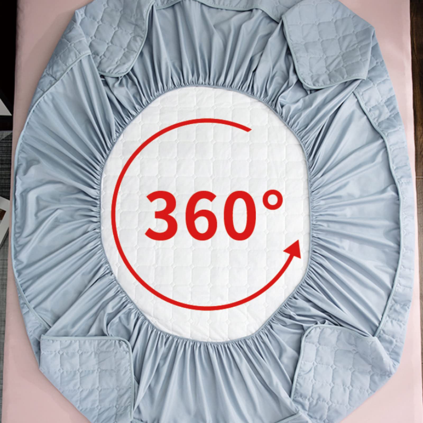 FCLDESHOP Elastico Lenzuolo con Angoli,Coprimaterasso Trapuntato Impermeabile Traspirante a Prova di urina, coprimaterasso a Molle Antiscivolo Ispessito,White,90 * 200cm