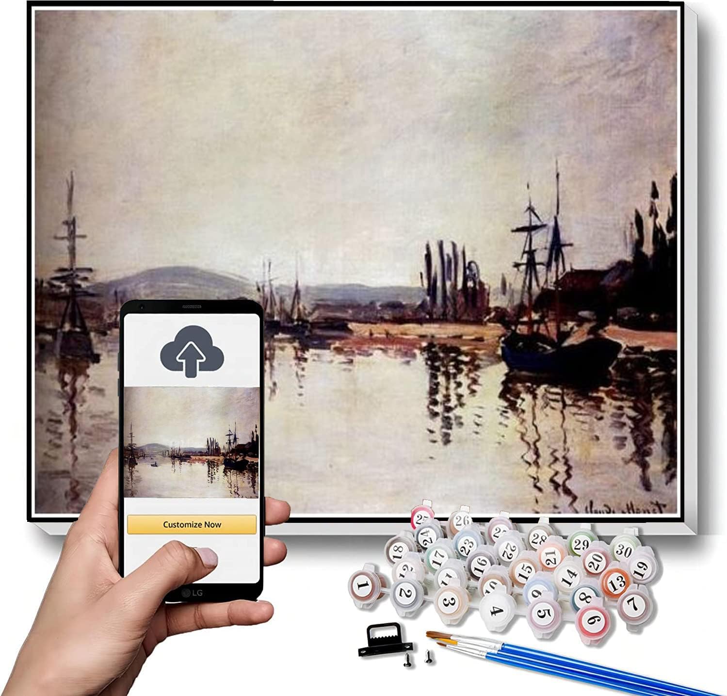 Paint by Numbers Kits for Adults and Kids The Seine Below Rouen Painting by Claude Monet Paint by Numbers Kit for Kids and Adults