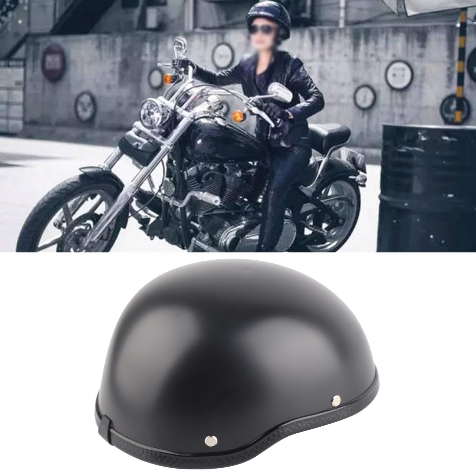Tyenaza Casco da Moto Retrò Mezzo Conchiglia Aperto Jet, Protettivo Semi-Casco Universale per Moto, Scooter e Bici Elettrica (56-64 cm)