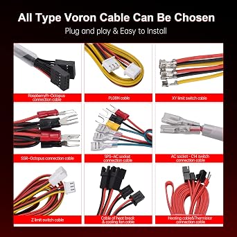 Voron 2.4 R2 Wiring kit, Full Cable kit Pre-Crimped Wiring Harness Accessories for Voron 3D Printer