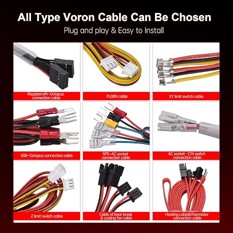 Voron 2.4 R2 Wiring kit, Full Cable kit Pre-Crimped Wiring Harness Accessories for Voron 3D Printer