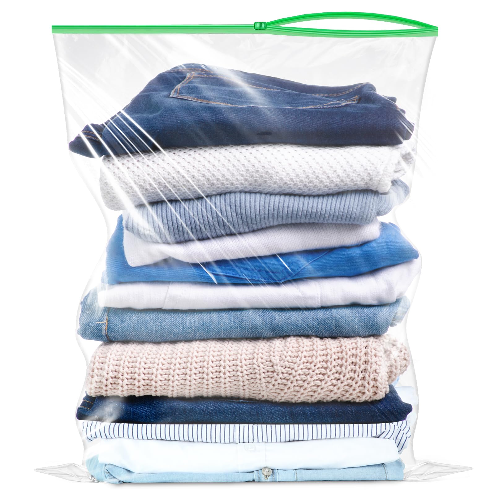 Slider Storage Bags, Pack of 24, 5 Gallon Food Storage Bag, 2 Mil 18" x 24" Reclosable Zip Clear Plastic Bag for Storage, Organization of Clothes,