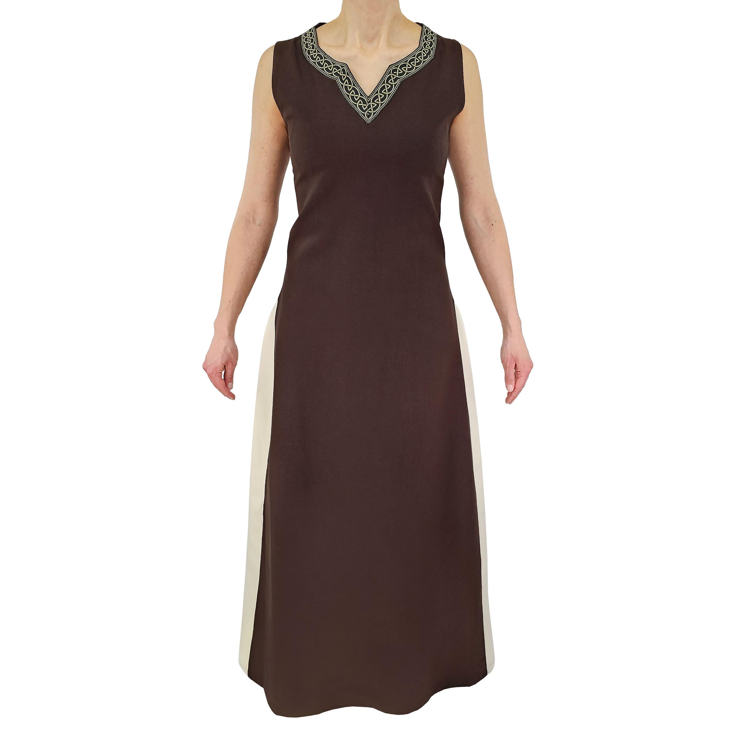 Mittelalter Kleid mit Schnürung ärmellos Juta-zweifarbig-ver. Farbvariationen-Mittelalter, LARP, Reenactment