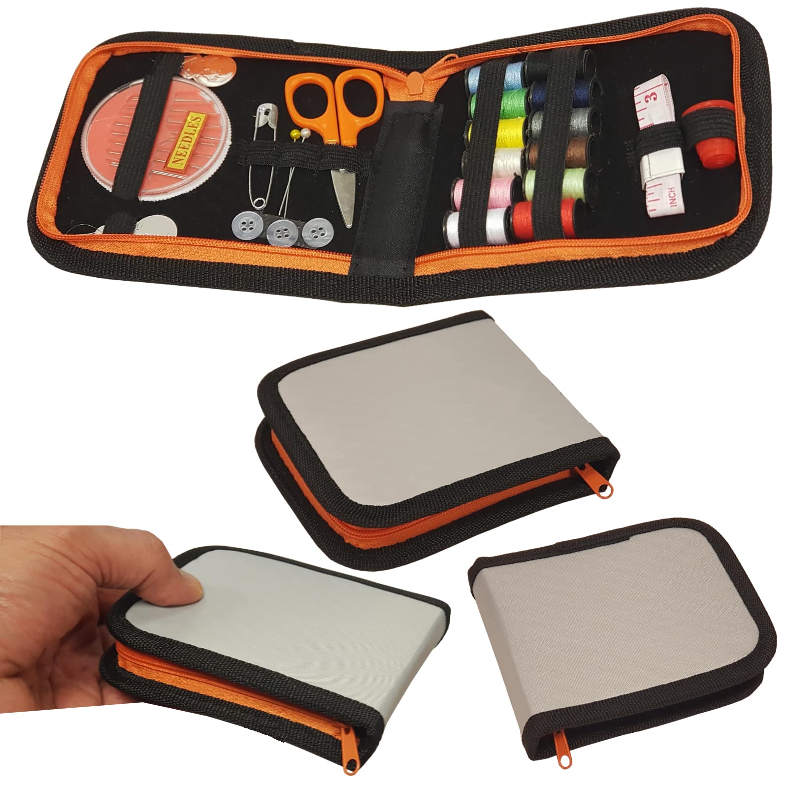 Sucasa Portable Sewing Kit 32 Piece Travel Sewing Kit with Needles, Thread, Scissors, Tape Measure, Safety Pins & Thimble – Compact Sewing Repair Kit for Home, Travel, Emergency & Beginners