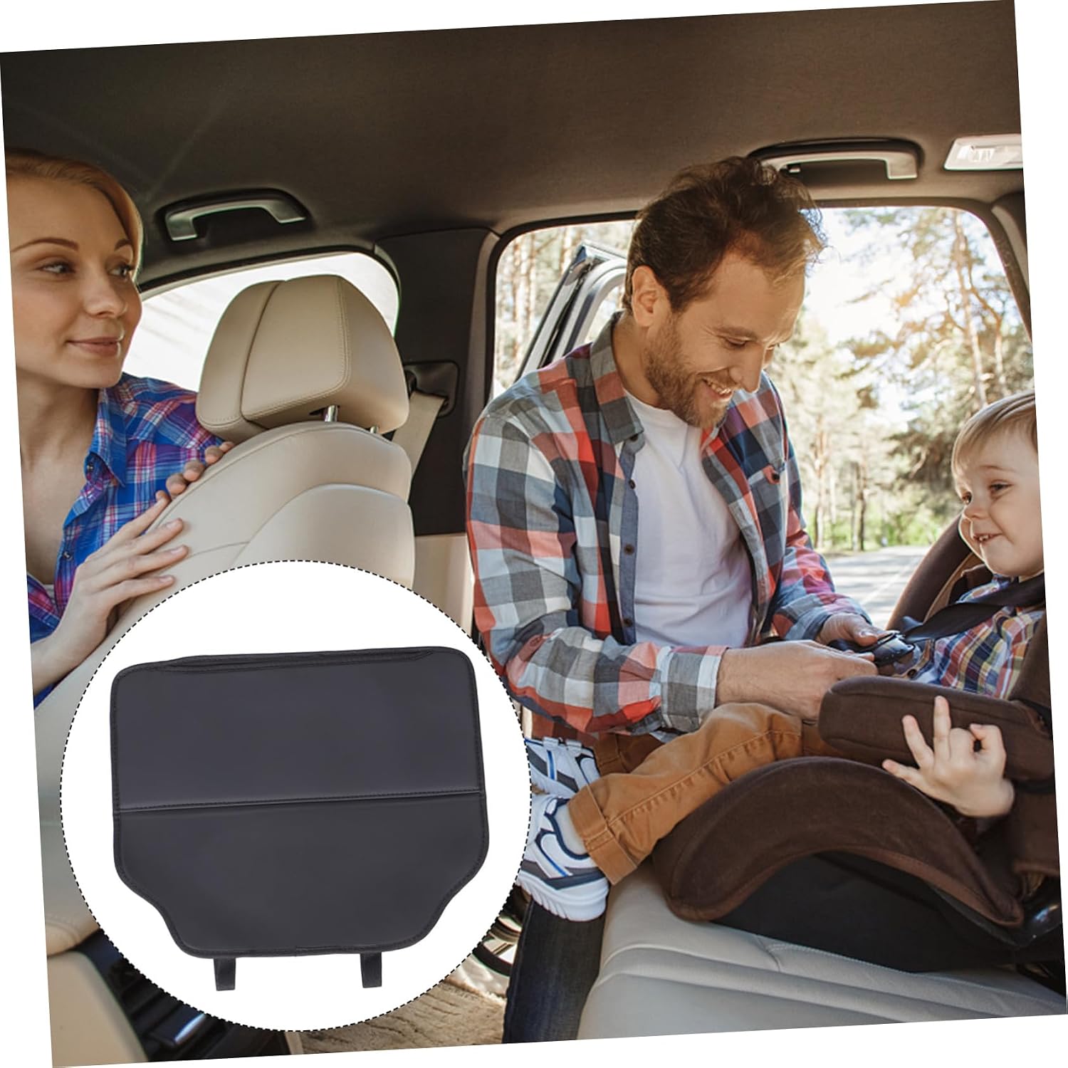 Kick Mat Back Seat Protector Durable Car Accessory for Backseat Organization Easy Installation Premium Artificial Keeps Seats Clean from Mud Crumbs