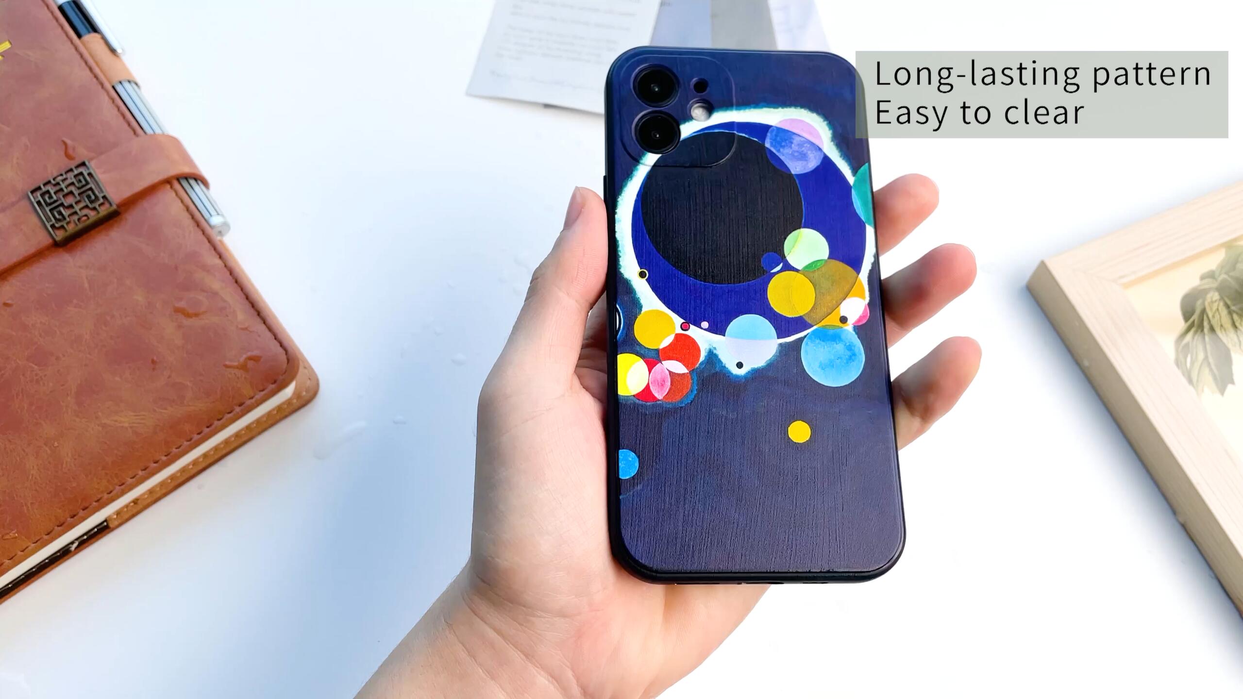 Berkin Arts Custodia IPhone 12 Con Protezione Schermo – Design Wassily Kandinsky “Cerchi Colorati” – Silicone Antiurto