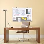 Gray Frabic Board and Dry Erase Board Combo Bulletin Board Combination Magnetic WhiteBoard Calendar for Wall 4 Dry Erase Maker+6 Magnets+12 Pushpins, 24x36inches | Combo Whiteboard and Feltboard. Magnetic Dry Erase Surface. Includes Wall Mounting Har