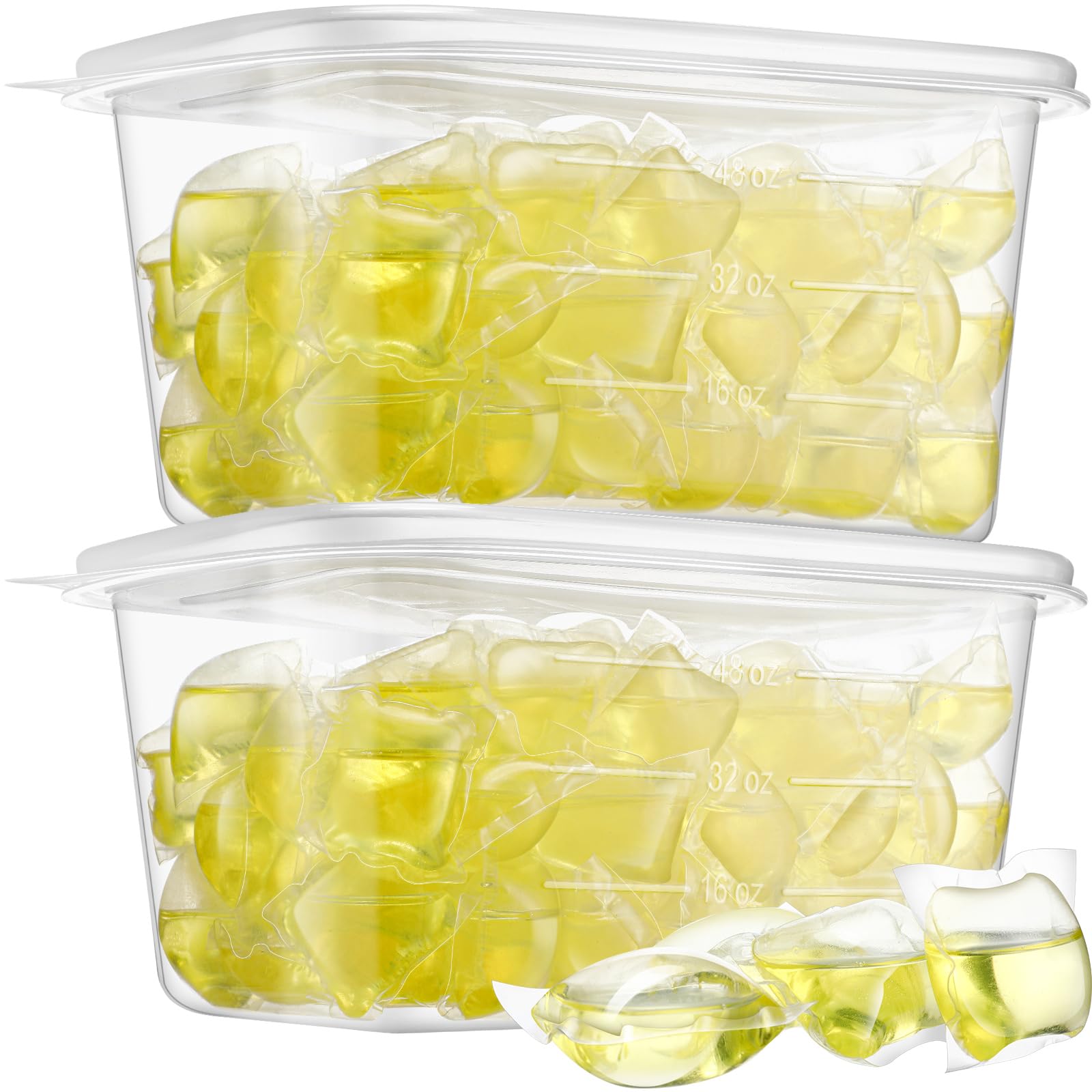 Heigble 200 Pcs Laundry Detergent Soap Pods Bulk Anti Sensitive Laundry Pods Scented Washing Machine Pacs Packs with Clear Container Stain and Odor