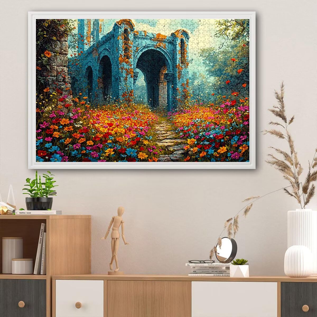 Puzzle 3000 elementów, kwiat, krajobraz, 3000 elementów, drewniane puzzle dla dorosłych, trudna łamigłówka, gra logiczna dla całej rodziny, drewniane puzzle do dekoracji salonu, na prezent, Q-20