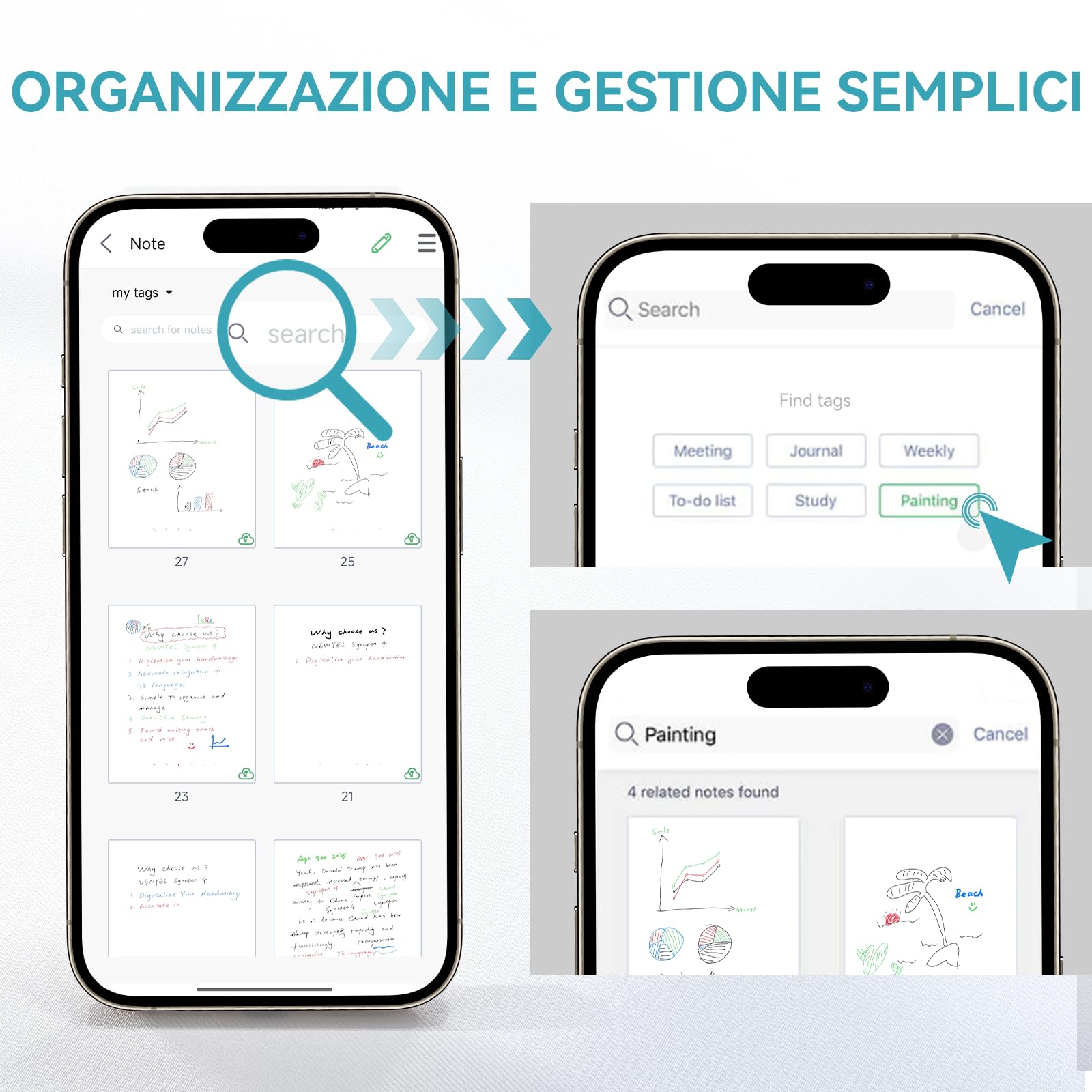 NEWYES Syncpen Set di 4 penne intelligenti con taccuino digitale (riutilizzabile) Bluetooth Wireless OCR penna digitale per studenti, progettisti, uomini d'affari, per prendere appunti, compatibile
