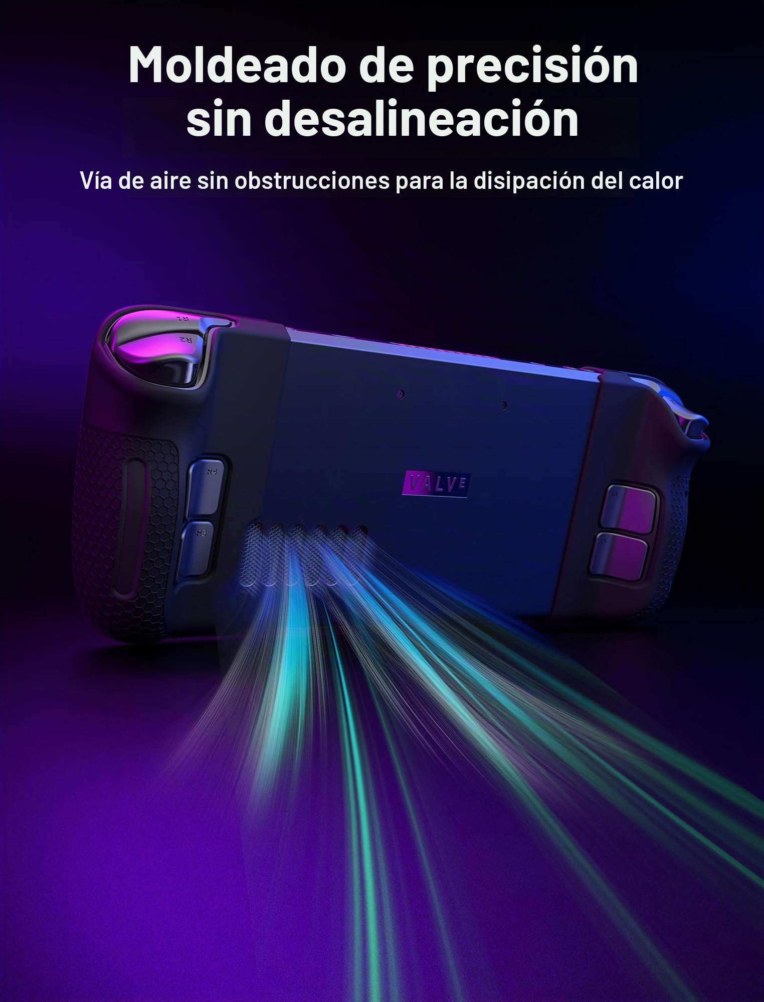 JSAUX Funda protectora de silicona compatible con Steam Deck, Steam Deck GripSkin, GripArmor Juego de fundas de silicona (una izquierda y otra derecha) - GP0016 Negro