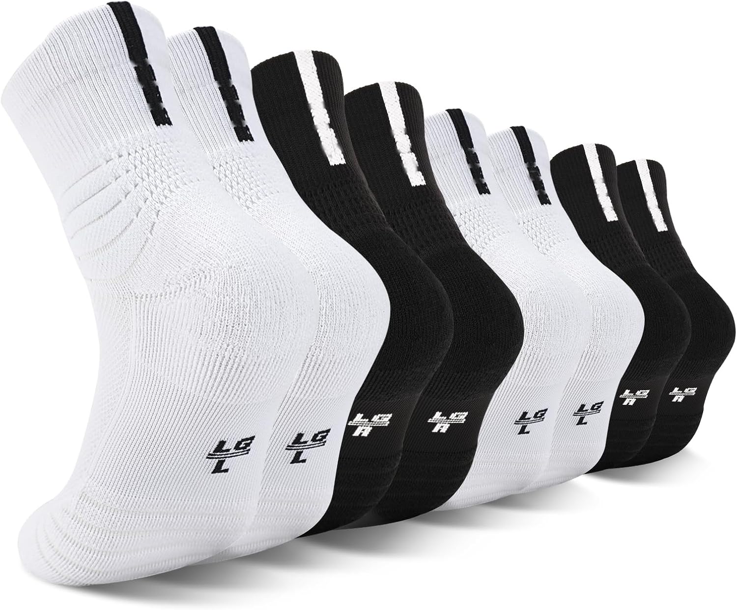 Dingcooler Basketball Socks for Men & Boys, Cushioned Athletic Sports Crew Socks for Youth Adult