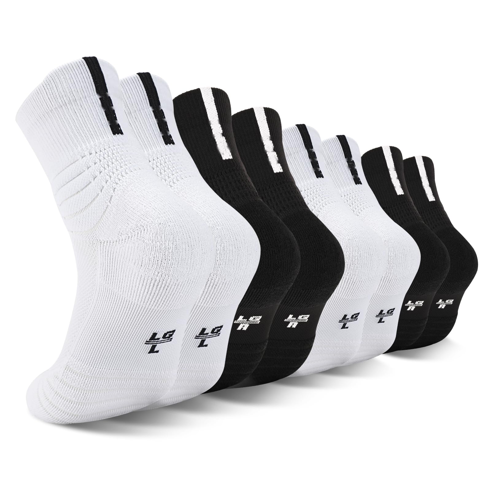 Basketball Socks for Men & Boys, Cushioned Athletic Sports Crew Socks for Youth Adult