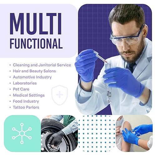 Miniatura 25 de Medtecs Guantes de nitrilo desechables, disponibles en 200 y 2000 piezas, grado médico, clasificación quimiológica, 4 mil, sin látex, sin polvo