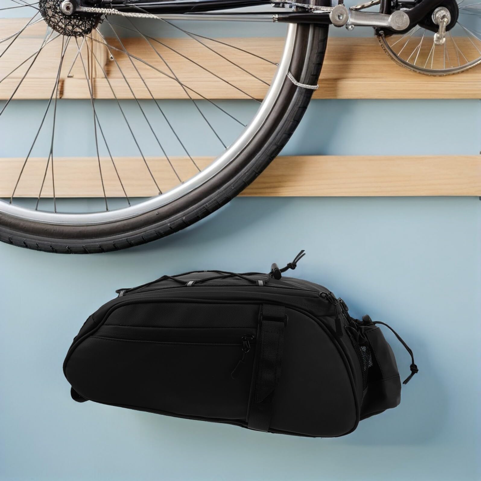 Cabilock Borsa da Sella per Bici da Corsa Borsa da Portapacchi Posteriore per Mountain Bike Ampi Scomparti Compatibile Portapacchi per Ciclismo e Viaggi All’Aperto