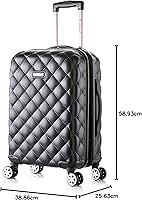 Vista 190 de Rockland - Maleta de viaje Melbourne, rígida y expandible, con ruedas giratorias, Azul