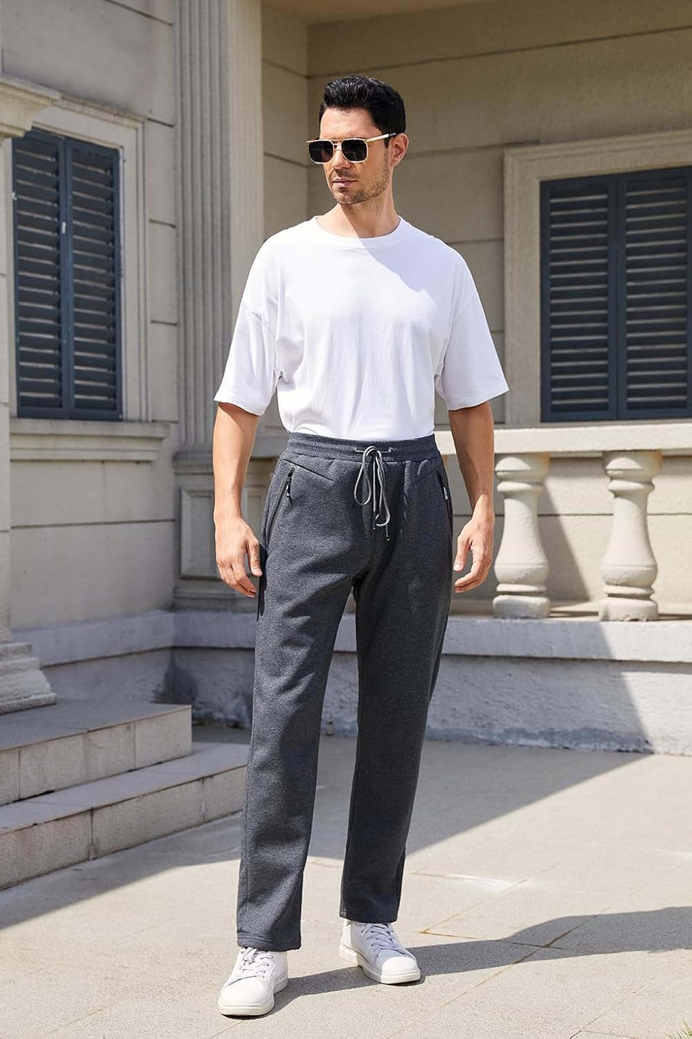 STICKON Mens Winter Fleece Pants Warm Sherpa Lined Sweatpants with Pockets - Image 3