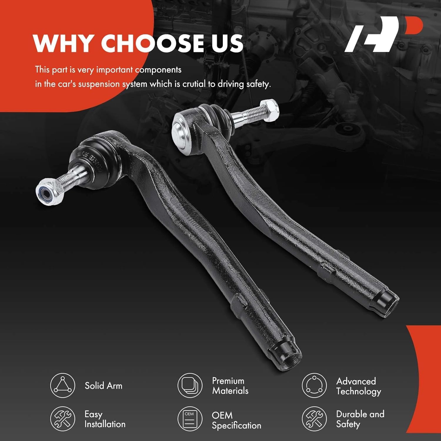 A-Premium 2 x Front Outer Tie Rod Ends, Compatible with BMW 525i 2001-2003, 528i 1997-2000, 530i 2001-2003