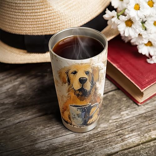 Miniatura 4 de Regalos de Golden Retriever de 20 onzas para los amantes de los perros, regalos de café para los amantes del café, fresco, divertido, lindo vaso de
