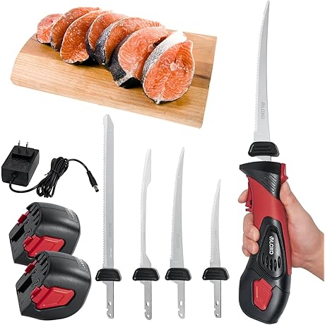 VLOXO Cordless Electric Knife - The Perfect Rechargeable Tool for Effortless Filleting