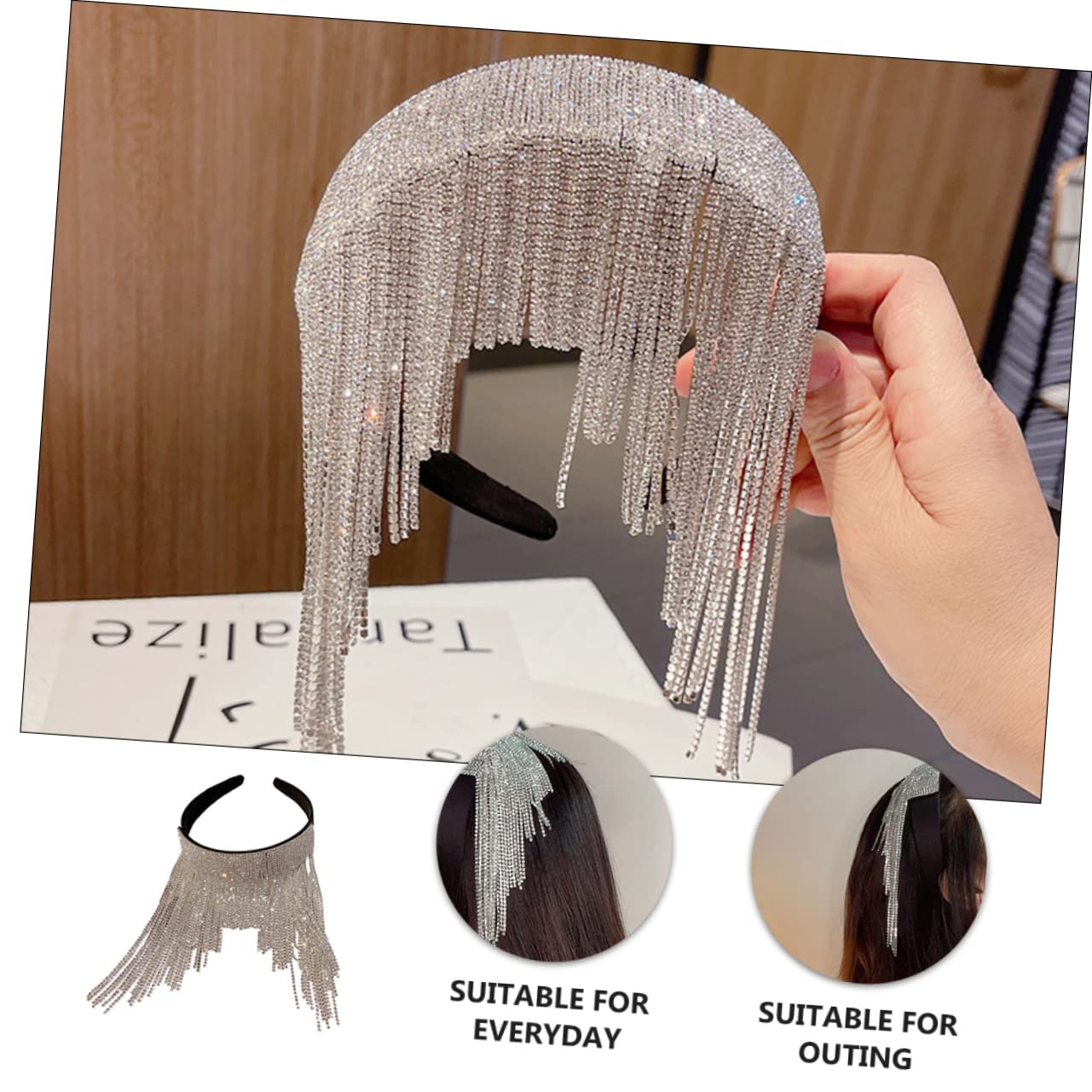 FRCOLOR 3 Pz Fascia Per Cerchietti Bambina Paillettes Mancare Strass Moda