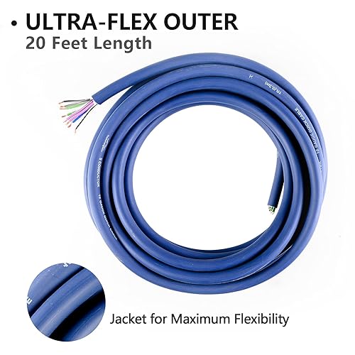 Miniatura 8 de TOPSTRONGGEAR Cable de altavoz de 9 conductores de 20 pies, 18 AWG 100% OFC, cable de altavoz de 4 canales y cable remoto (calibre 18)