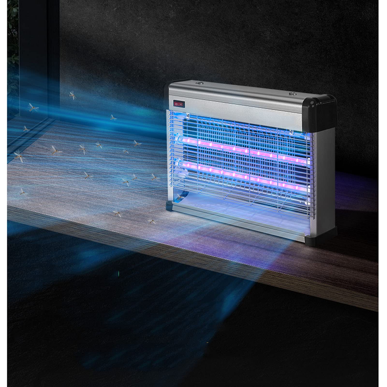 Lampada antimosche elettrica per zanzariera elettrica per interni domestici, lampada antizanzare con luce UV, trappola per mosche, zapper per insetti da cucina, 6 W (3,5 W)