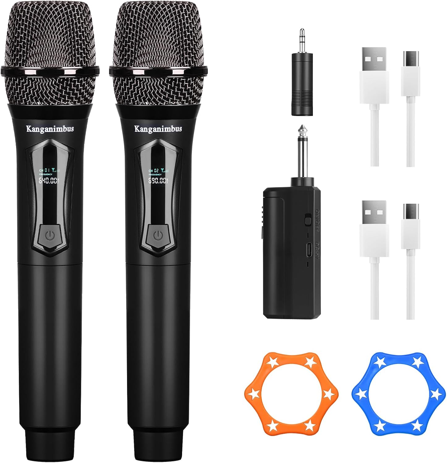 Amazon.com: Wireless Microphone, Professional Dual-Handheld Dynamic ...