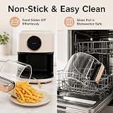 1200W Glass Air Fryer, 360° Viewable Air Fryer with 8 Preset Modes, Digital Touchscreen, 4.2L Oil-Free Healthy Cooker White with Nonstick Dishwasher-Safe Pot for Home Kitchen — image 7