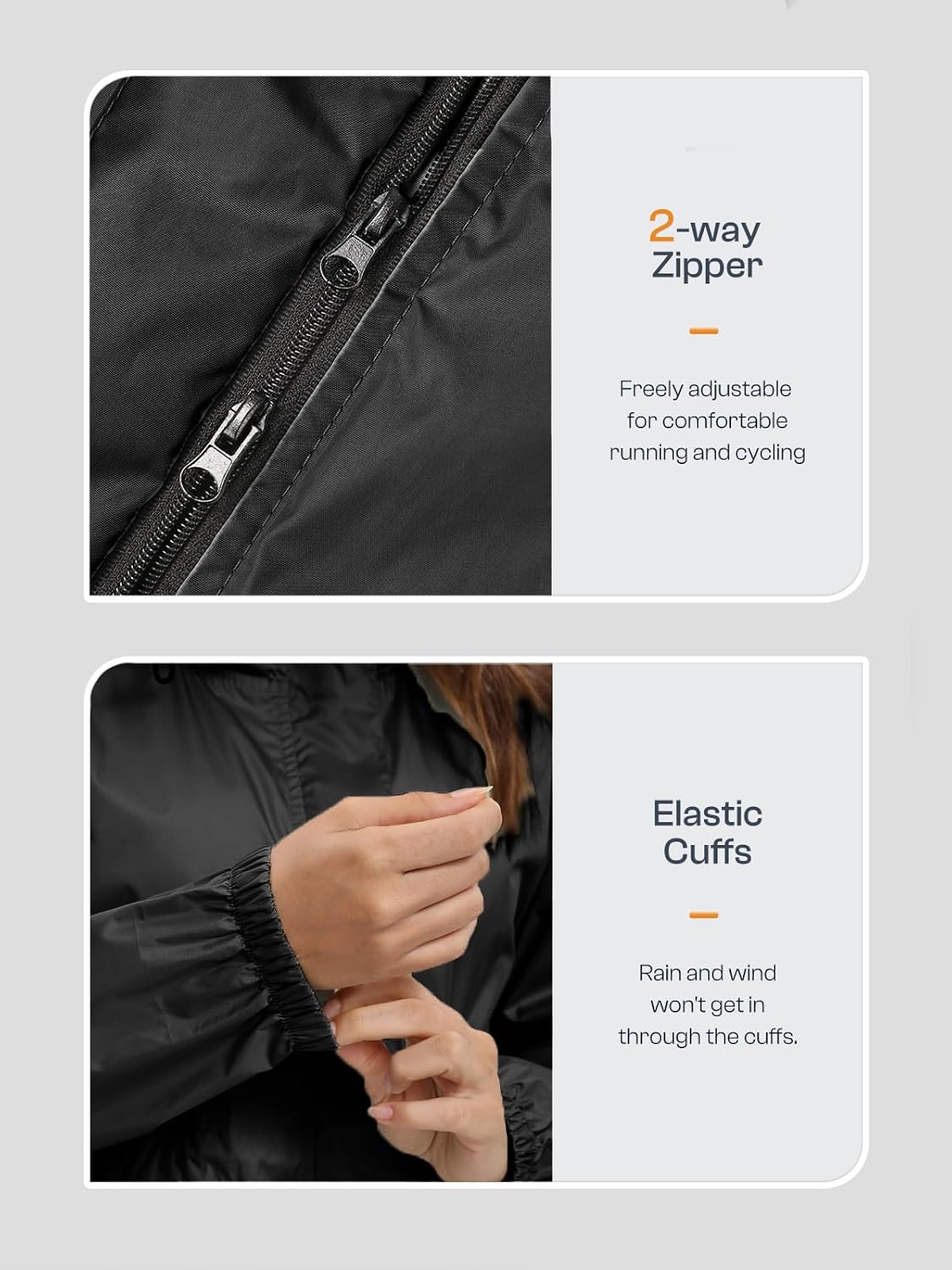 SaphiRose Women's Lightweight Long Rain Jacket Packable Raincoat Hooded Outdoor Trench Coats - Image 4