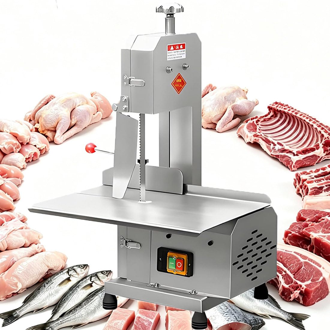 Cortadora Carne Congelada,Amplia Mesa Trabajo 47×32,5cm