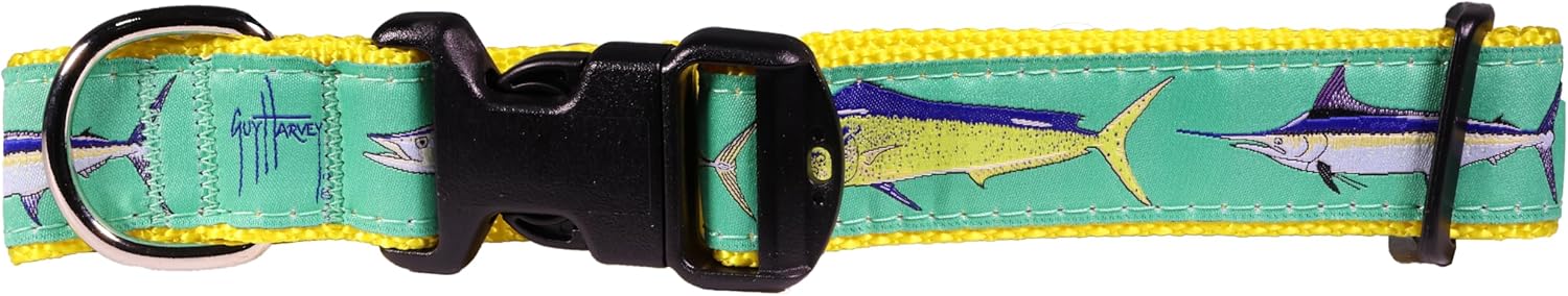 Guy Harvey Dog Collars (Pink Sea Turtle, Large 1¼ 15”-24”)