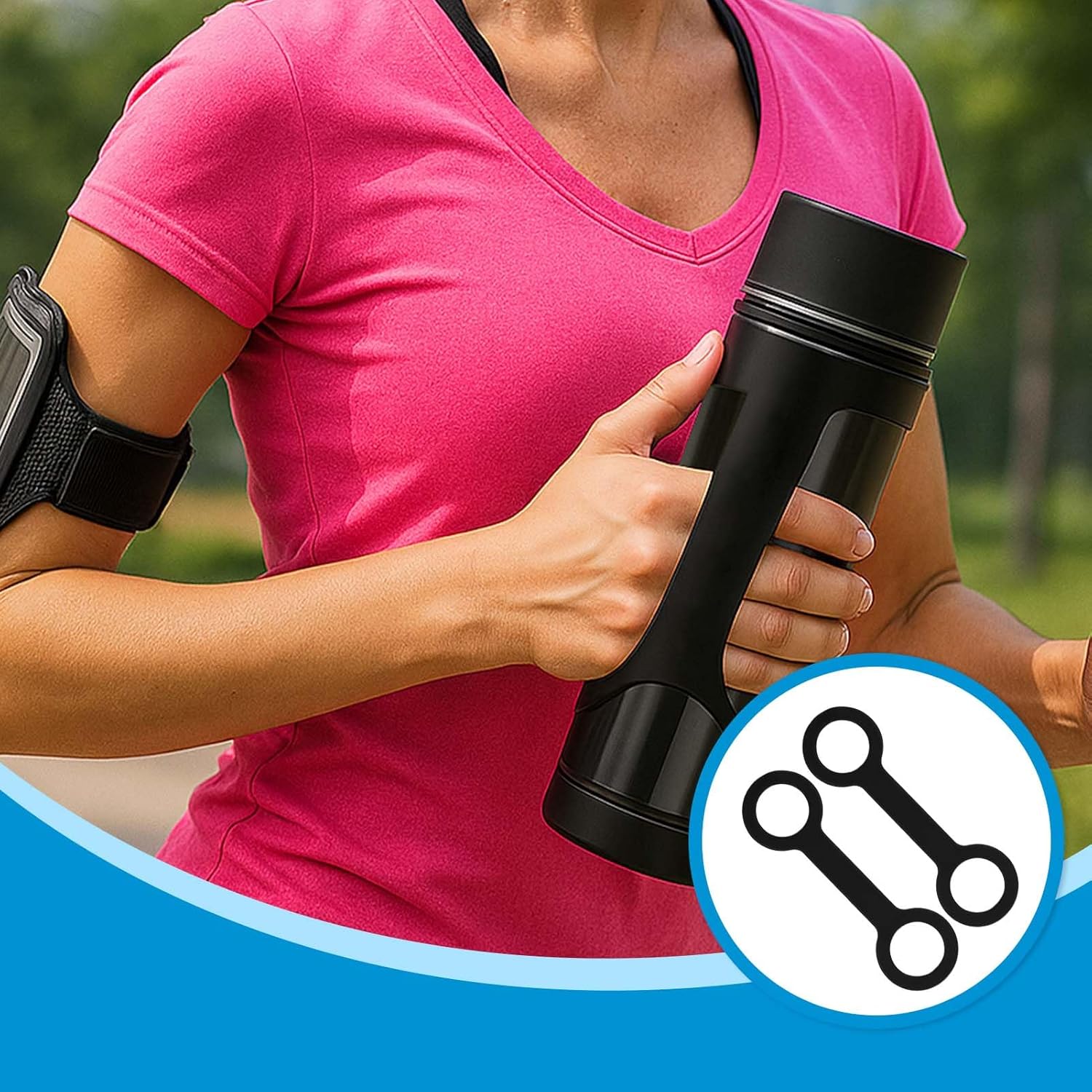 2 Pack Water Bottle Accessories Carrier Grip, Non-Slip Silicone Handle Strap Makes Any Bottle Handheld, Soft Band Holder for Gym During Workouts (Black 2pcs) - Image 3