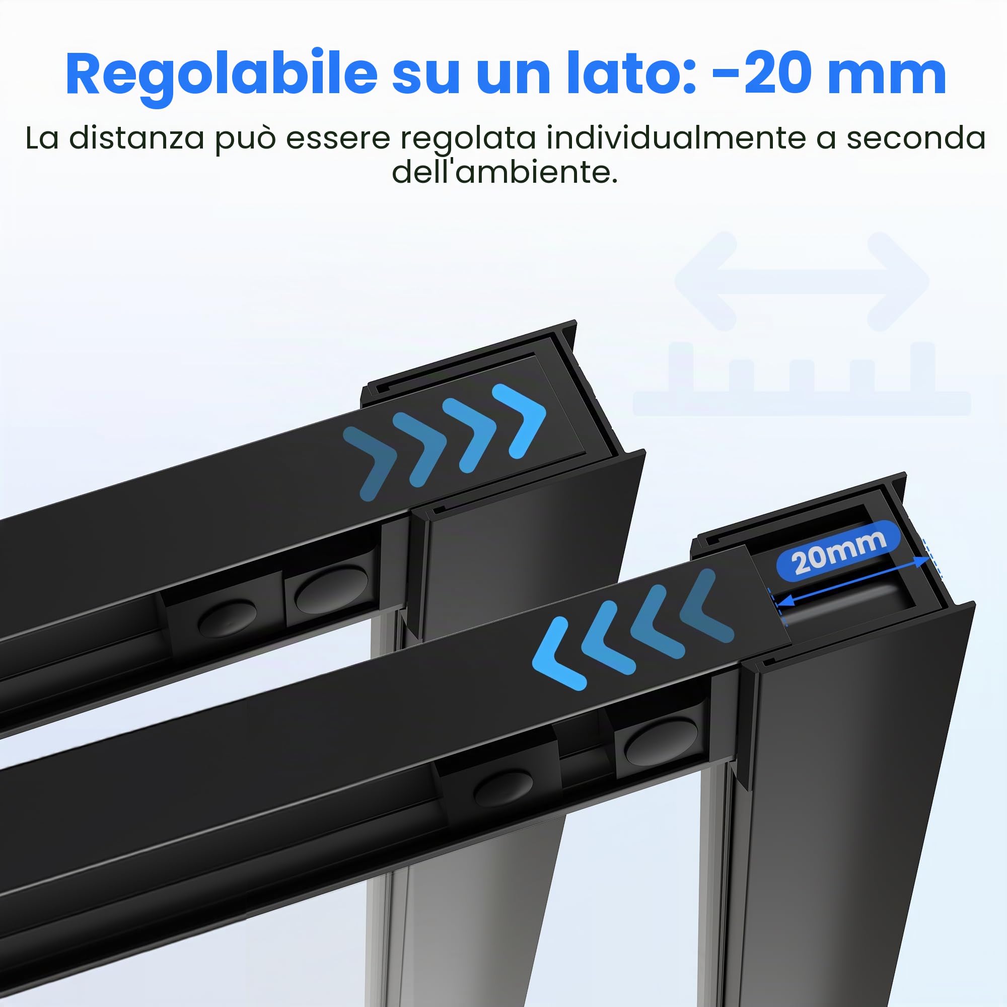 SONNI Box Doccia Con Porta Scorrevole, Nero Opaco, Varie Misure 100/110/120 cm, Porta Doccia Singola Scorrevole in Vetro di Sicurezza (ESG) Trasparente, 120x185 cm