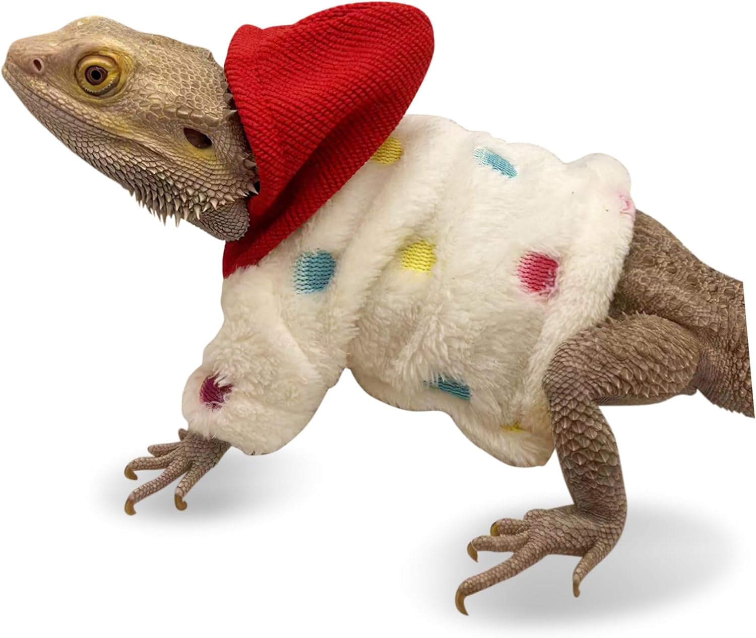Toddmomy Adjustable Cotton Lizard Costume for Small Pets Hoodie Skin Protection for Bearded Dragons and Reptiles for Parties Halloween or Outdoor Adventures