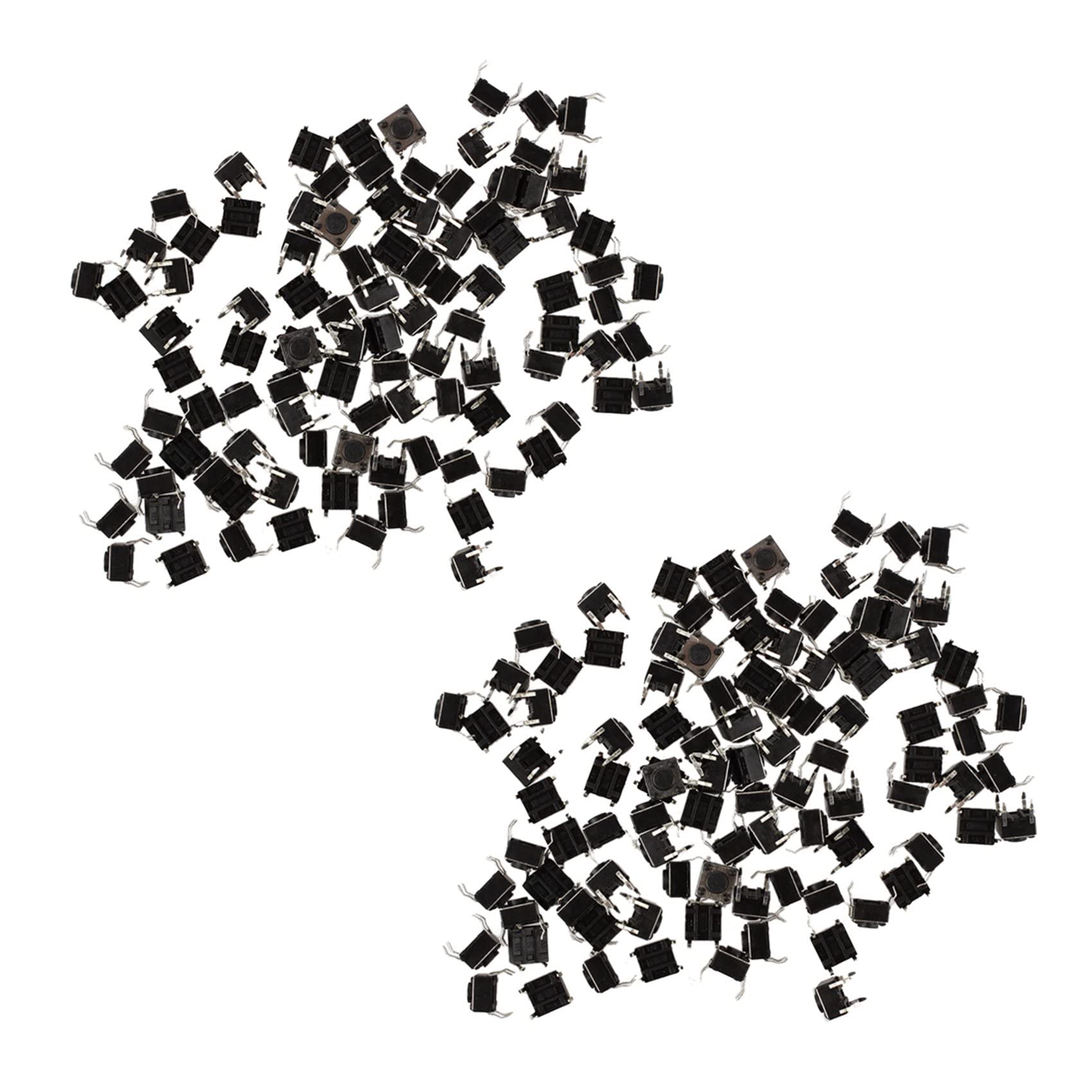 Jnchdghwa Black & Silver 200 Pcs 6X6x4.5mm Panel Pcb Momentary Tactile Tact Push Button Switch 4 Pin Dip