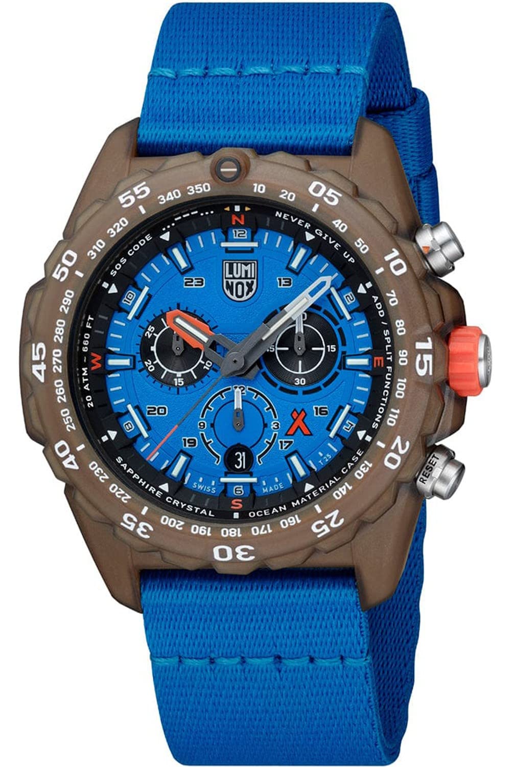 Luminox BEAR GRYLLS SURVIVAL 3740 ECO MASTER SERIES, NIEBIESKI, Chronograf