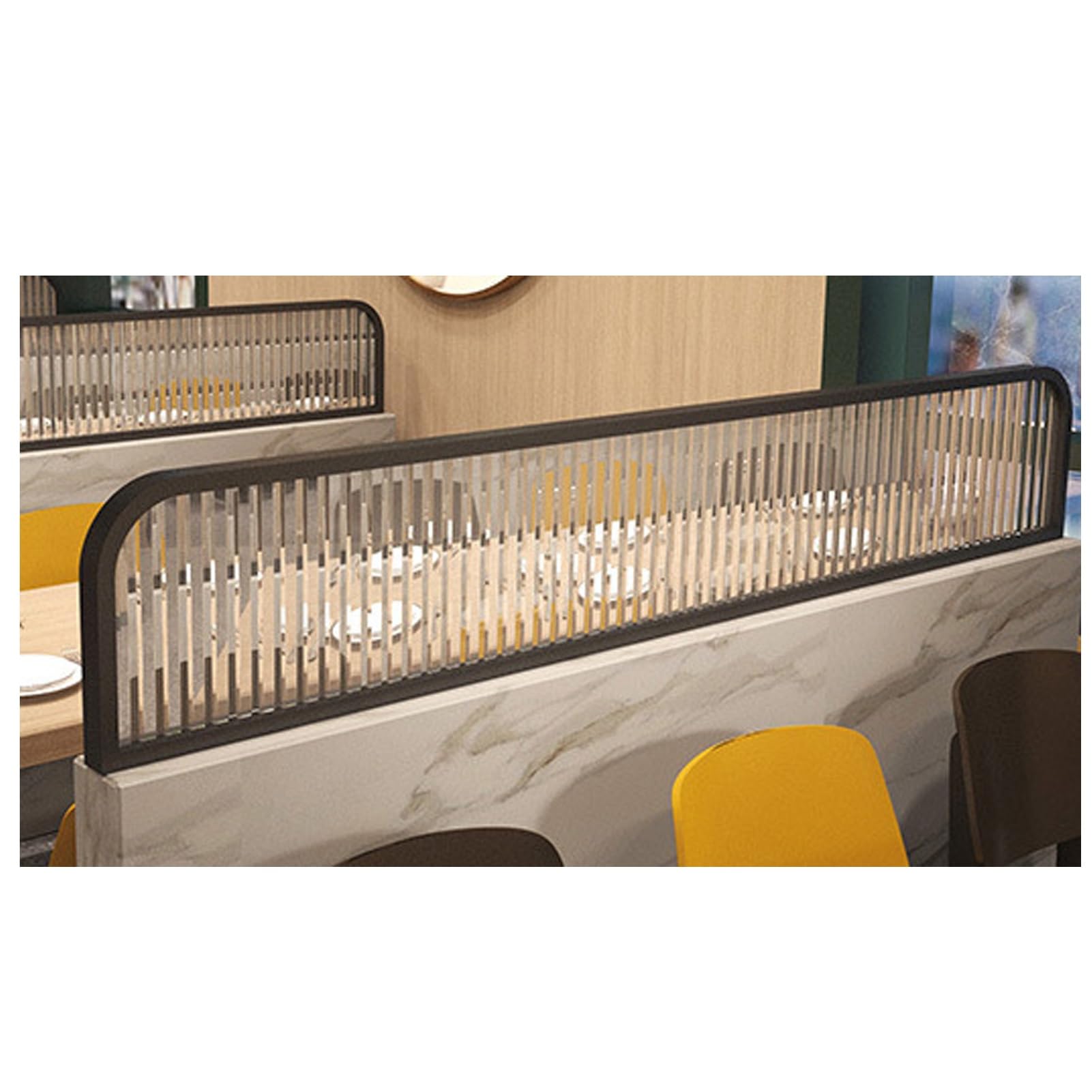 KLGFBDC Modern Metal Acoustic Privacy Screen - Easy Desk Divider for Office, Restaurant, Hotel - Stylish 150x30CM Black Countertop Partition for Enhanced Privacy and Noise Reduction