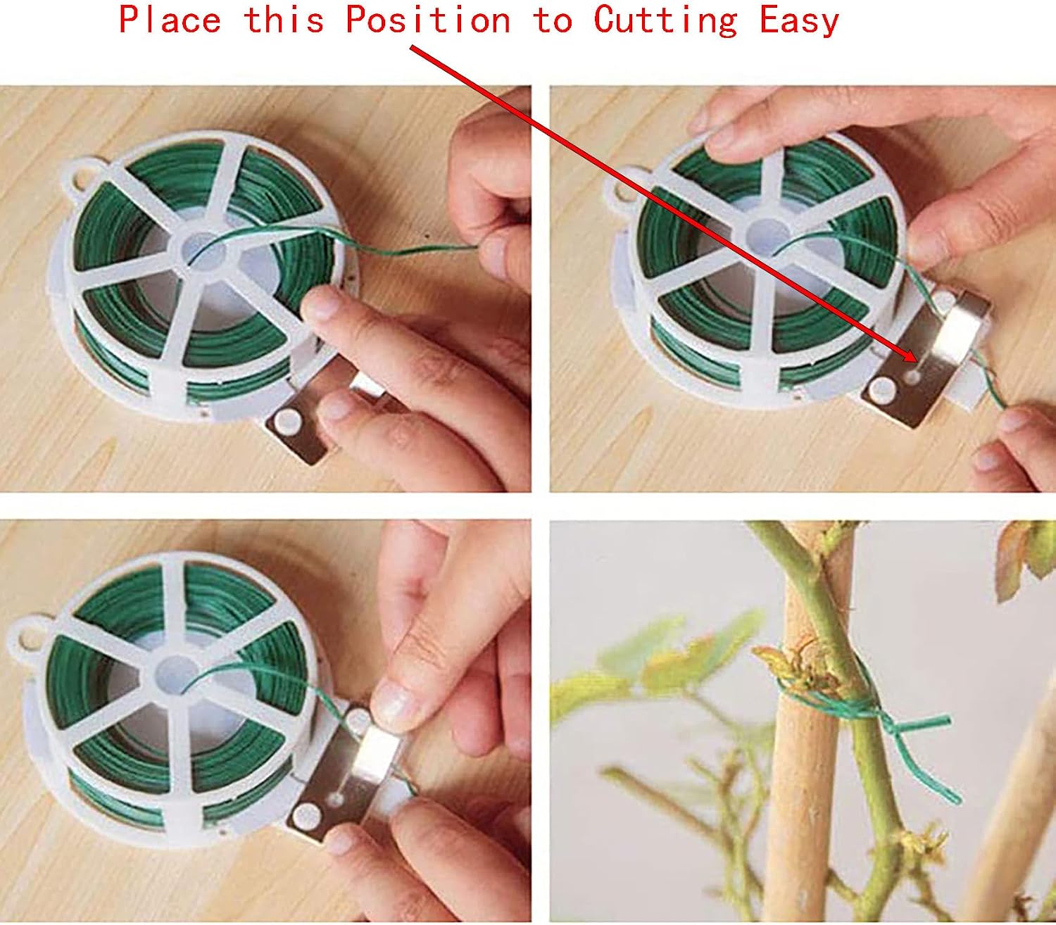 Garden Wire with Cutter, 2 Pcs Total 656 Feet/ 200 Meter Soft Iron Wire Horticultural Tying Line for Binding and Fixing of Fruit, Flower, Plants and Vegetables (2, Green) image 2