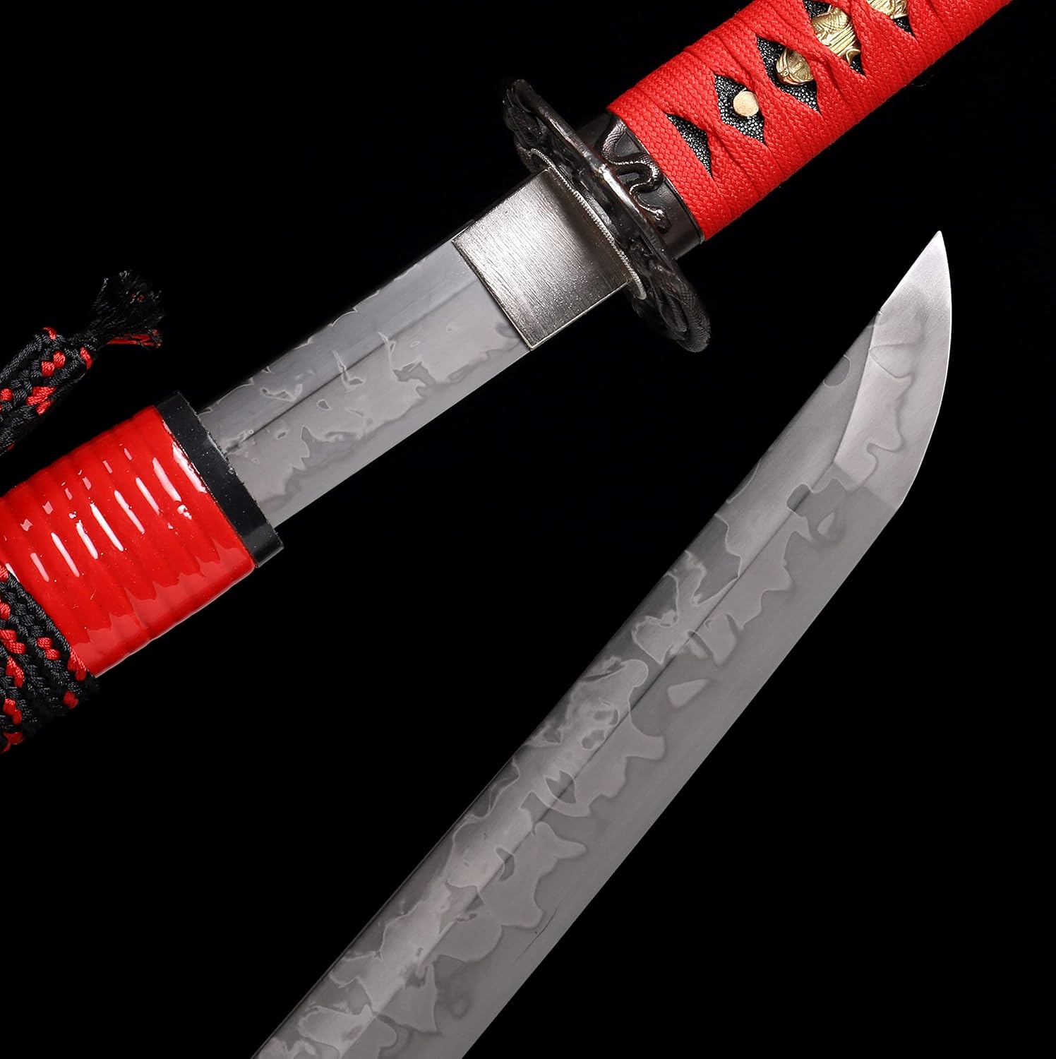 Hand Forged Katana Sword Real Clay Tempered L6 Steel Hitatsura Hamon 皆烧 Blade Japanese Samurai Sword Full Tang Razor Sharp