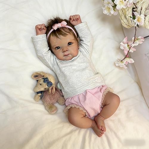 Miniatura 3 de RXDOLL Lindas Muñecas Bebé Reborn de Silicona de Cuerpo Completo para Niña de 18 pulgadas Bebé Recién Nacida Realista Niña Bebés de Silicona de Vida