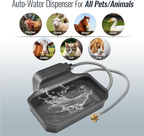 Miniatura 8 de Dispensador automático de agua para perros, dispensador de agua para perros de llenado automático de 1 galón para interiores y exteriores,