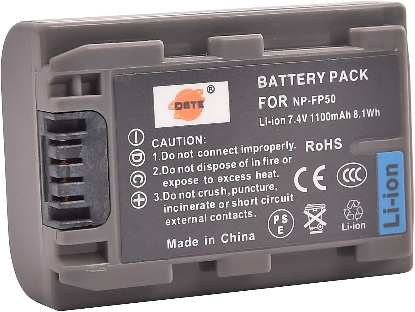 DSTE® NP-FP50 Rechargeable Li-ion Battery for Sony NP-FP50, NP-FP30 and Sony DCR-DVD103, DCR-DVD105, DCR-DVD203, DCR-DVD205, DCR-DVD305, DCR-DVD92, DCR-HC20 ...