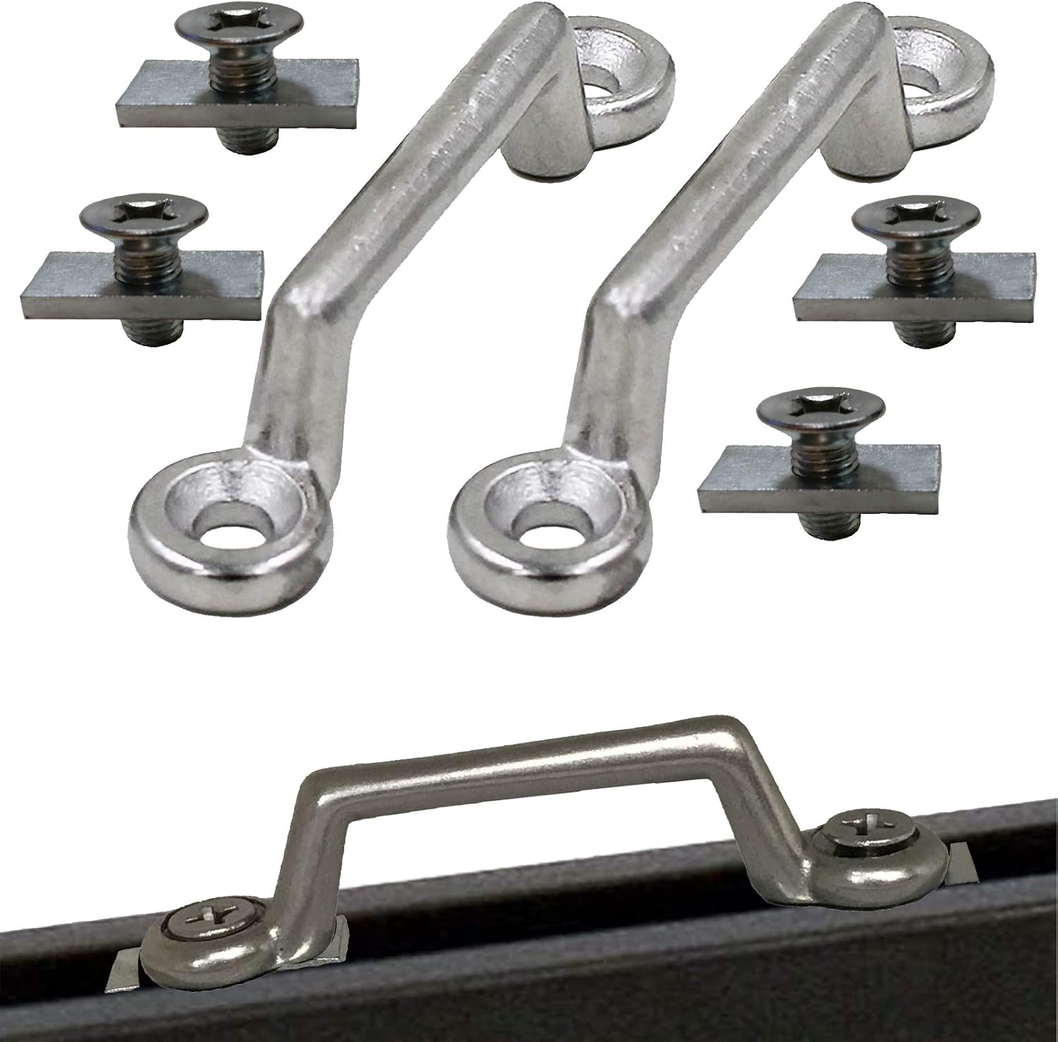 Stainless Steel Bimini Top Strap Pad Eye Footman's Loop Heavy Duty, 2 Pcs per Pack