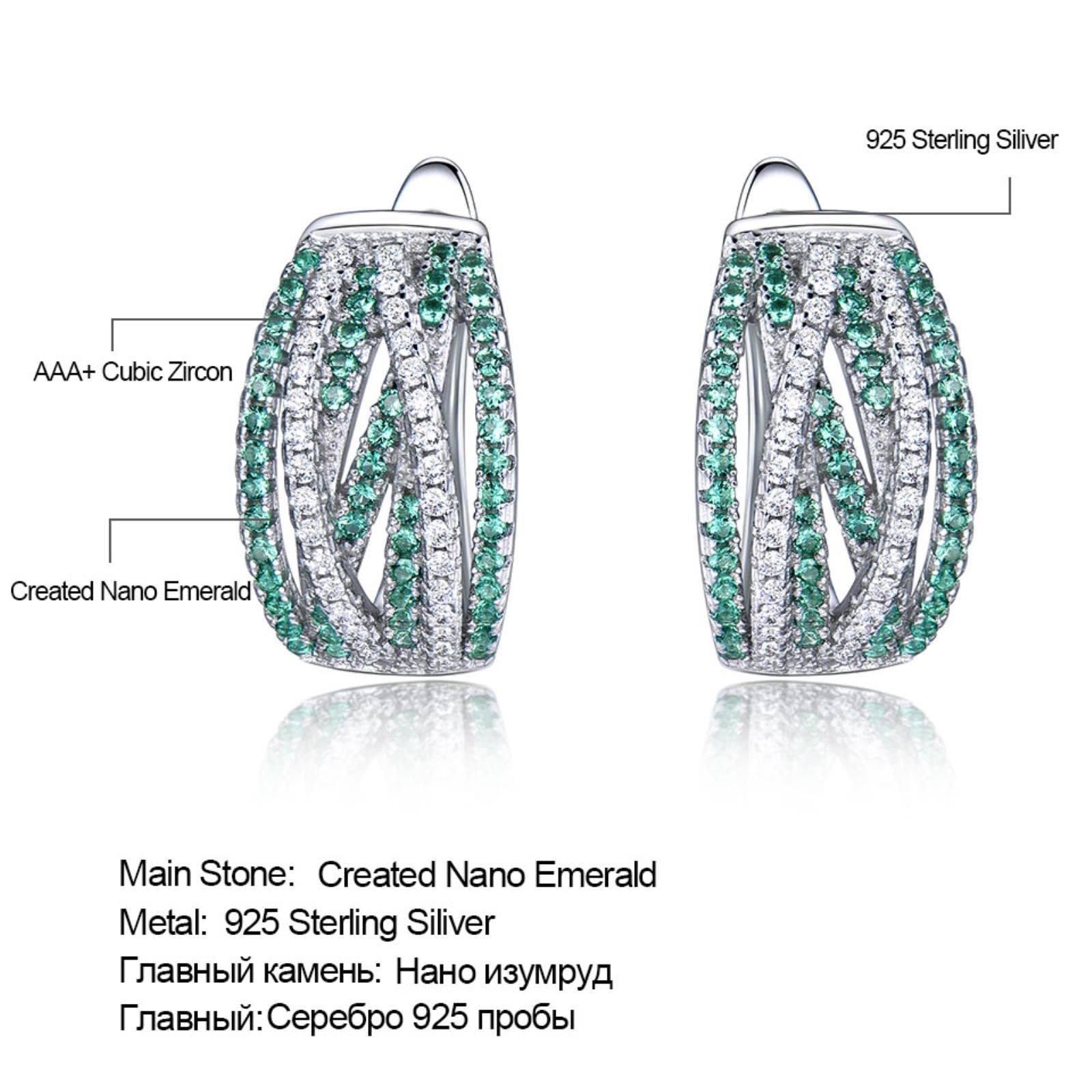 Pendientes De Clip De Esmeralda para Mujer, Joyería De Plata 925, Regalo De Boda para Fiesta, Pendientes De Plata De Ley 925, Joyería Fina