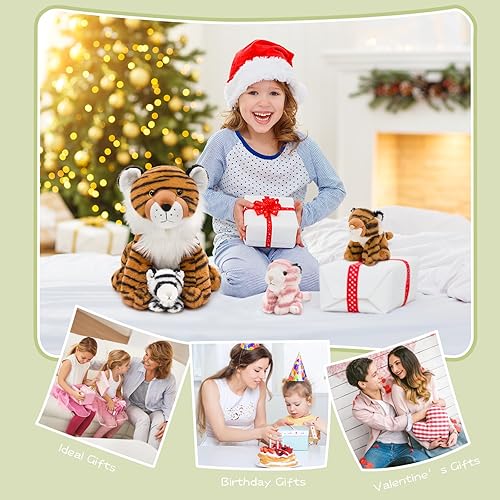 Vista 81 de MorisMos - Animales de peluche de lagarto, mamá camaleón gigante de 27 pulgadas con 4 lagartos bebés, juguetes para niños y niñas, mamá iguana