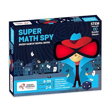 Chalk and Chuckles Super Math Spy Board Game for Kids Age 8-12, Educational Brain Games for Kids 10+ Years, Gift for Boys, Girls 9, 10, 11 Years, STEM Toys - image, photos