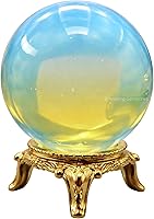 Vista 19 de Amazing Gemstone Bola de cristal de cuarzo transparente con soporte, bolas de meditación de esfera de cristal de 1.5 pulgadas para brujería y bolas