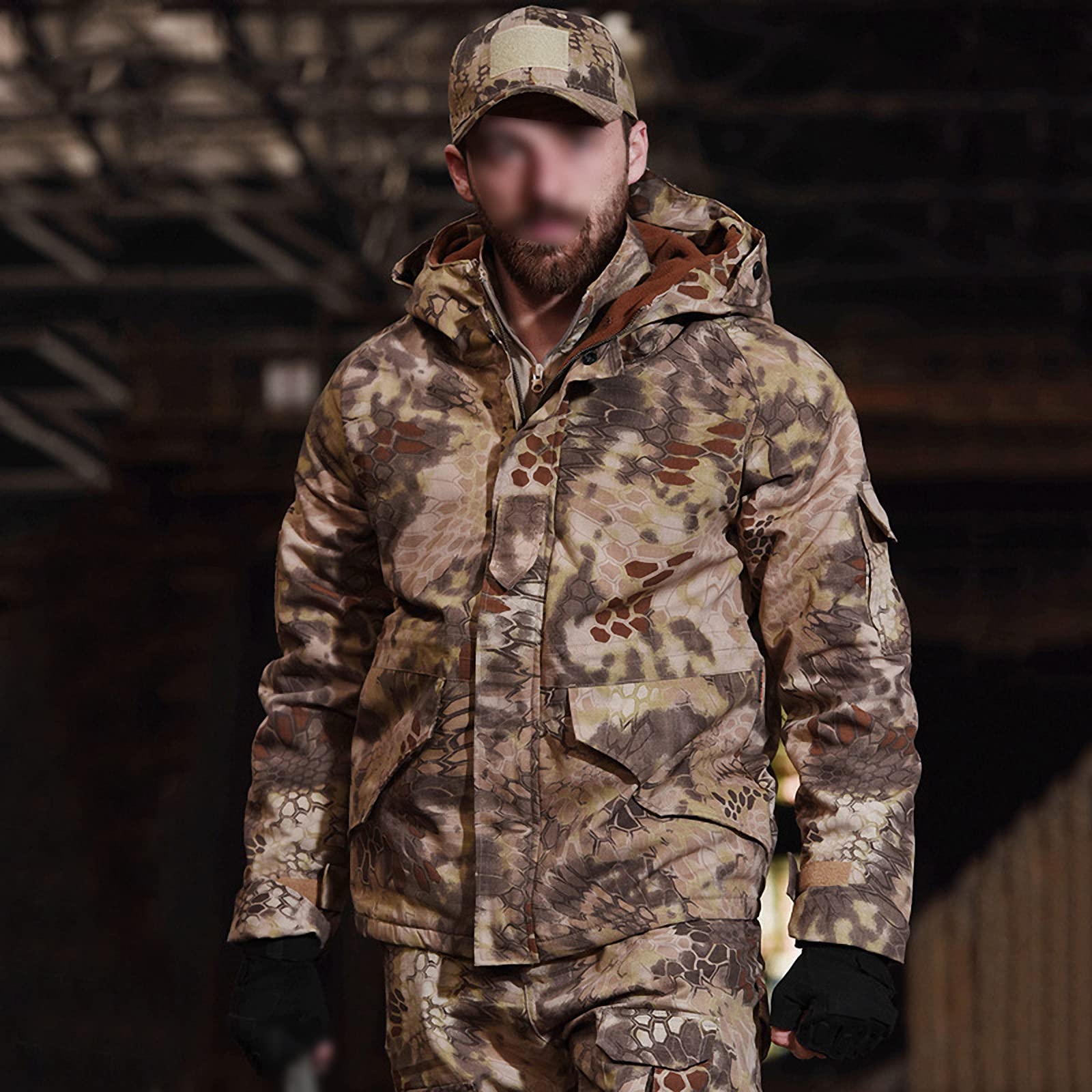 Taktische Outdoor Jacke,Warmer camo Kapuzenmantel Herren,angriffsfeld kampfspiel,Bergsteigen,ski uniform,arbeits Kleidung,Airsoft Paintball schießen Jagd tarnanzug Shirt
