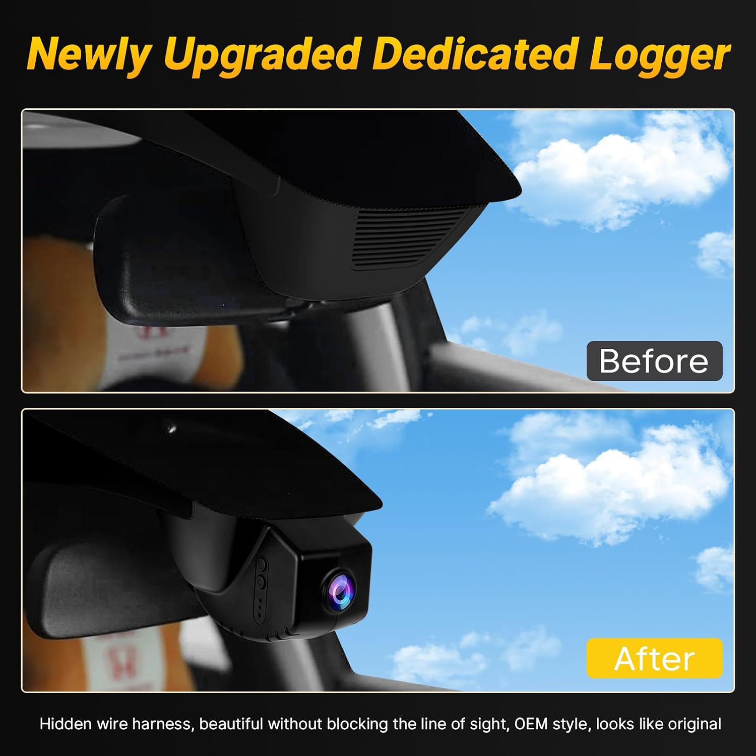 4K Dash Cam fit for Honda Civic 2022 2023 2024 2025 Type R Sport LX EX Touring, OEM Look, UHD 2160P Video, WiFi&APP, Easy to Install, Loop Recording, G-Sensor, Parking Monitor, 128GB